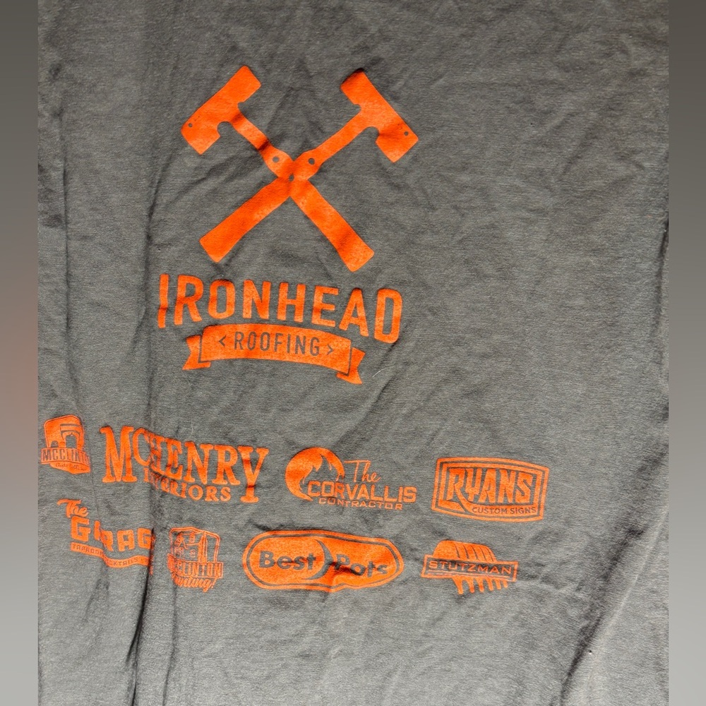 Gildan Charcoal Tee with Vibrant Orange Print